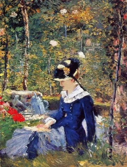 YOUNG WOMAN IN THE GARDEN