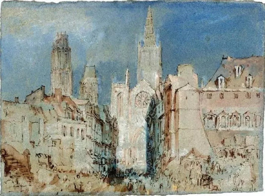 ROUEN, THE CATHEDRAL FROM THE PLACE DE LA HAUTE-VIEILLE-TOUR