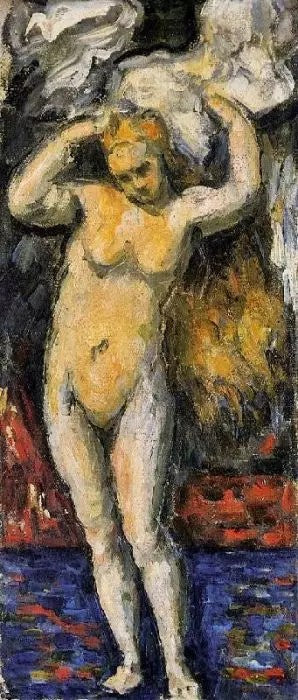STANDING BATHER, DRYING HER HAIR