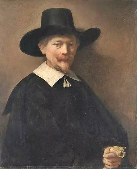 PORTRAIT OF A MAN HOLDING GLOVES