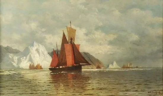 UNTITLED (SAILING VESSELS W/ICEBERGS IN DISTANCE)