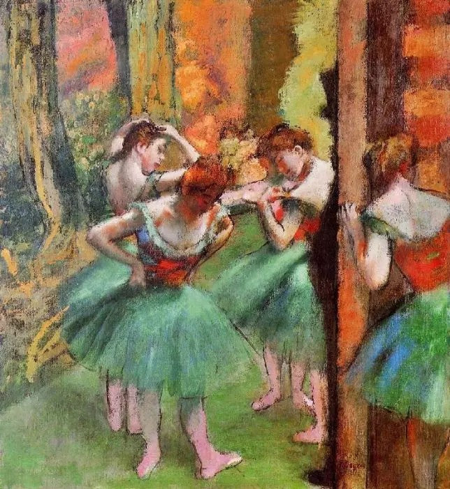 DANCERS, PINK AND GREEN