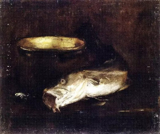 STILL LIFE WITH FISH AND POT