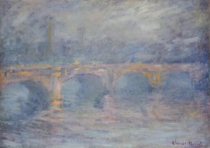 WATERLOO BRIDGE AT SUNSET, PINK EFFECT