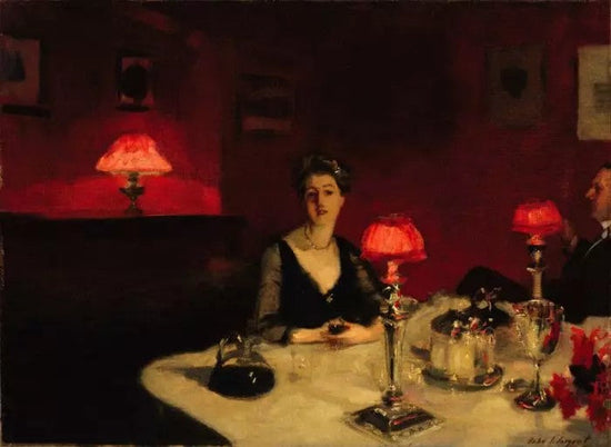 A DINNER TABLE AT NIGHT (MR. AND MRS. ALBERT VICKERS)