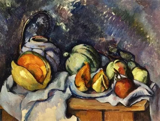 STILL LIFE WITH FRUIT AND A POT OF GINGER