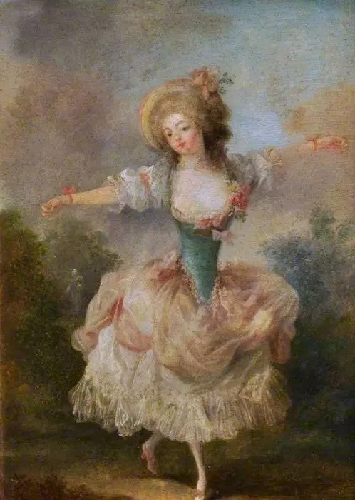 A DANCER WITH ARMS OUTSTRETCHED