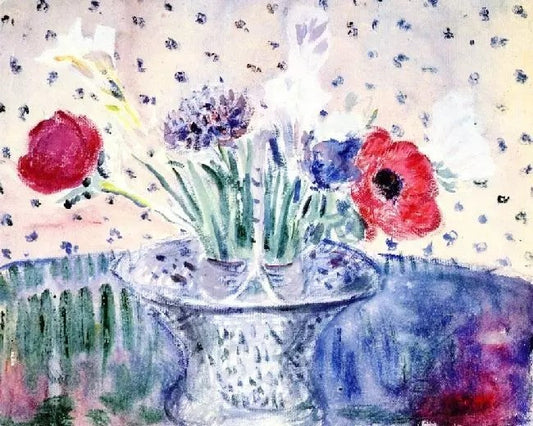 ANEMONES IN SILVER BASKET