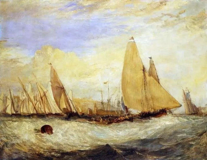 EAST COWES CASTLE, THE SEAT OF J. NASH, ESQ.; THE REGATTA BEATING TO WINDWARD