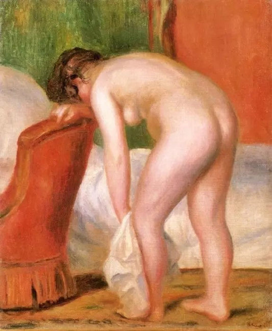 NUDE WOMAN DRYING HERSELF