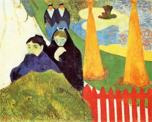 OLD WOMEN AT ARLES (WOMEN FROM ARLES IN THE PUBLIC GARDENS, THE MISTRAL)