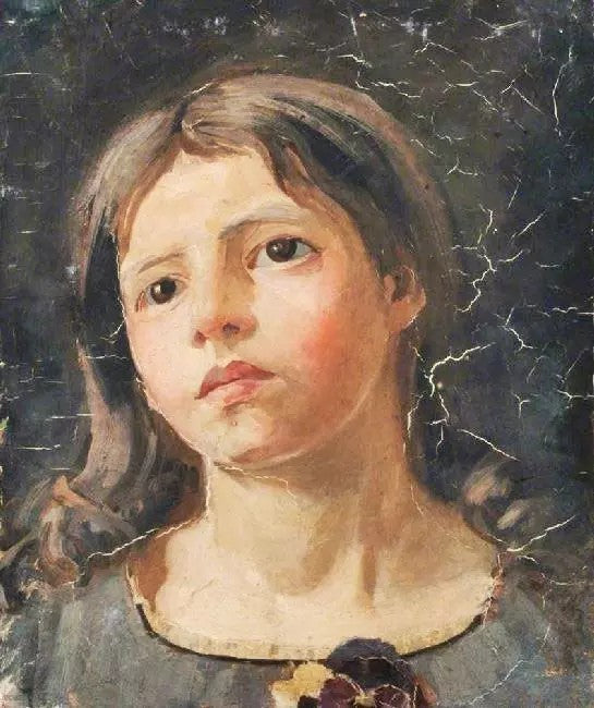 PORTRAIT OF A GIRL WITH PANSIES