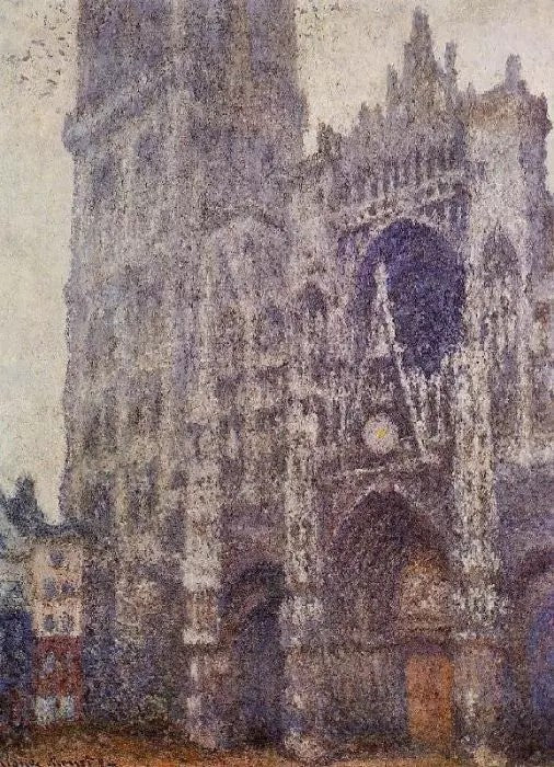 ROUEN CATHEDRAL, THE PORTAL AND THE TOUR D’ALBENE, GREY WEATHER
