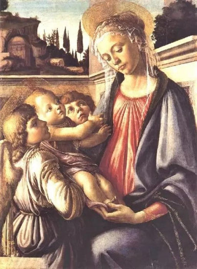 MADONNA AND CHILD AND TWO ANGELS