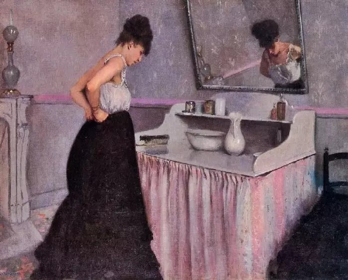 WOMAN AT A DRESSING TABLE