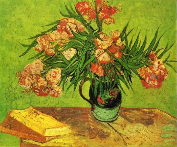 STILL LIFE: VASE WITH OLEANDERS AND BOOKS