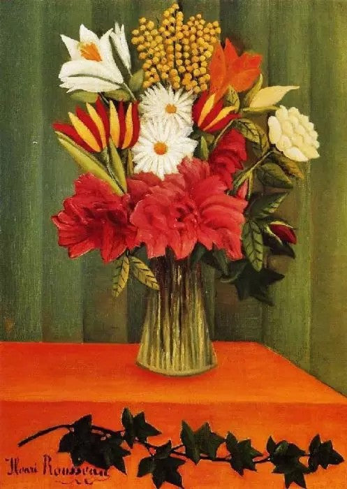 BOUQUET OF FLOWERS WITH AN IVY BRANCH, 1909