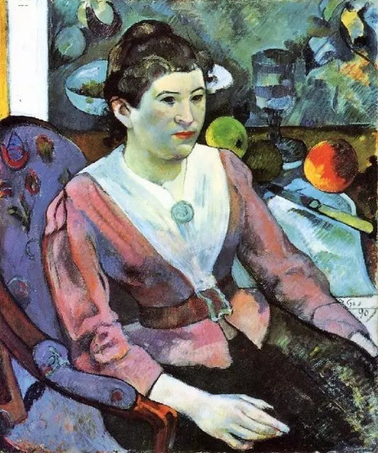 PORTRAIT OF A WOMAN WITH CEZANNE STILL LIFE