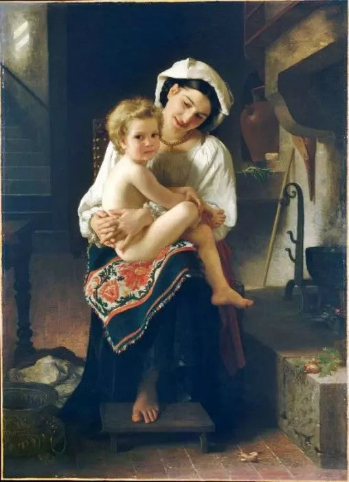 YOUNG MOTHER GAZING AT HER CHILD