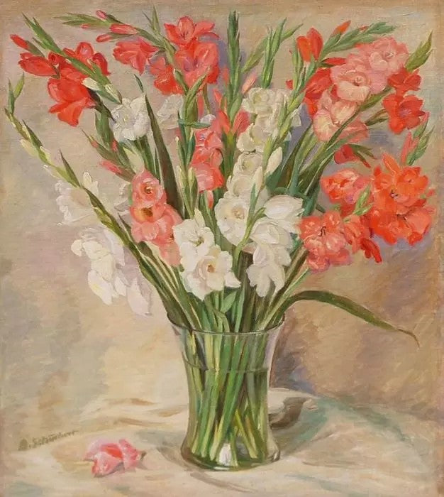 GLADIOLUSES IN A VASE