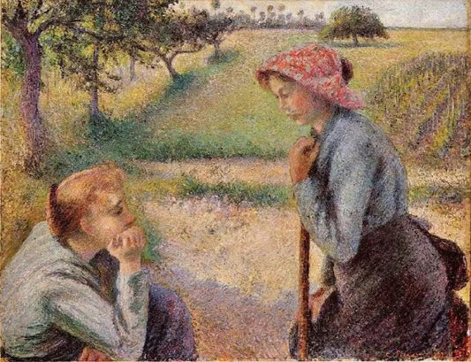 TWO PEASANT WOMAN CHATTING