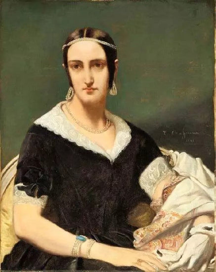 PORTRAIT OF A YOUNG WOMAN WITH PEARL NECKLACES