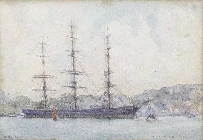 THE CUTTY SARK MOORED IN FALMOUTH HARBOUR