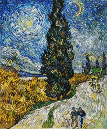 CYPRESS AGAINST A STARRY SKY (ROAD WITH CYPRESSES)