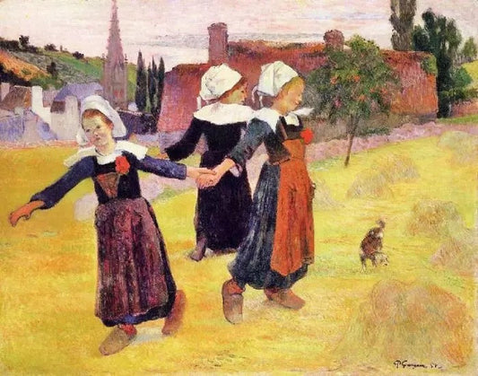 BRETON GIRLS DANCING (DANCING A ROUND IN THE HAYSTACKS)
