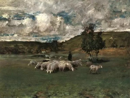 VIEW NEAR POLLING (LANDSCAPE WITH SHEEP)