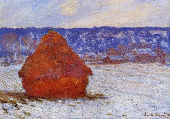 GRAINSTACK IN OVERCAST WEATHER, SNOW EFFECT