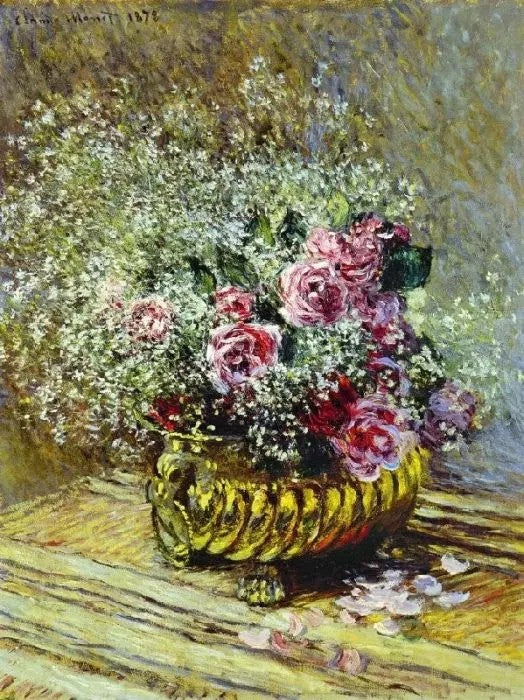 FLOWERS IN A POT (ROSES AND BABY’S BREATH)