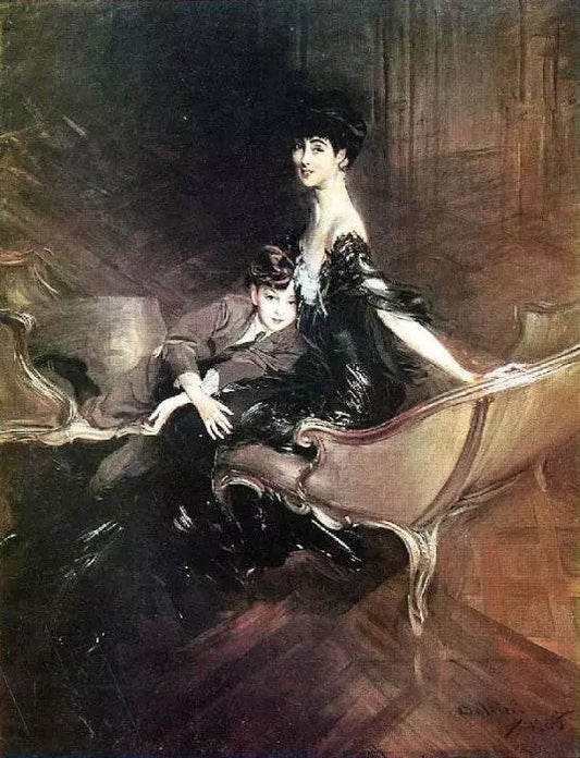 CONSUELO, DUCHESS OF MARLBOROUGH, WITH HER SON IVOR SPENCER-CHURCHILL