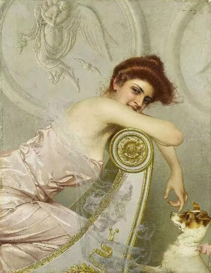 YOUNG GIRL WITH A DOG