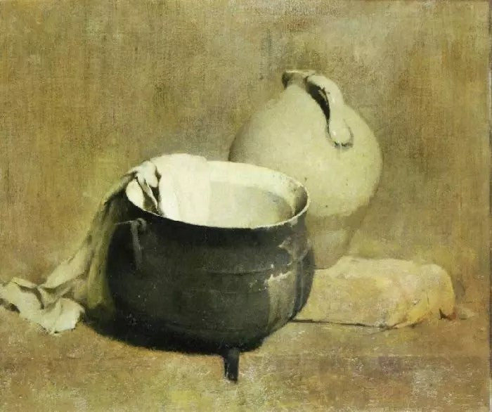 STILL LIFE WITH KETTLE AND JUG
