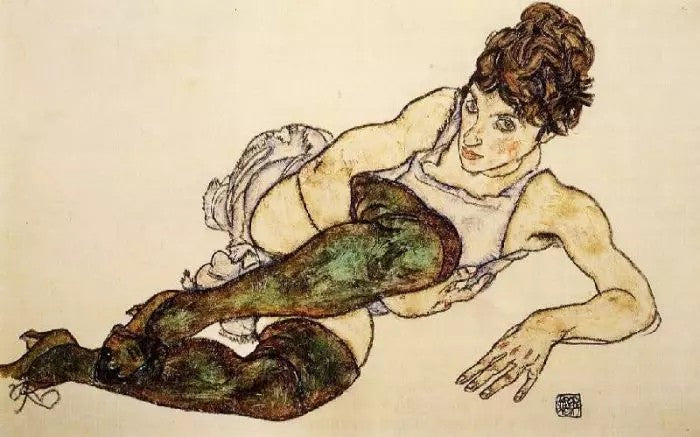 RECLINING WOMAN WITH GREEN STOCKINGS (ADELE HARMS)