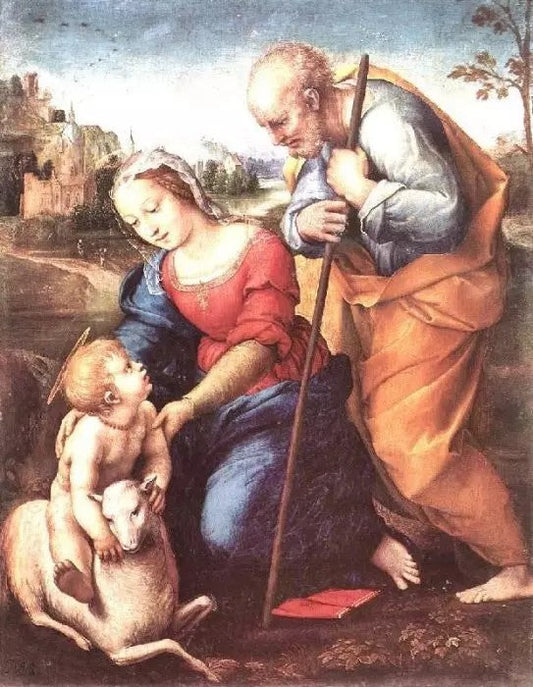 THE HOLY FAMILY WITH A LAMB