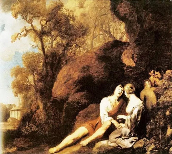 AMOROUS COUPLE IN A LANDSCAPE
