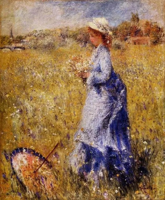 GIRL GATHERING FLOWERS