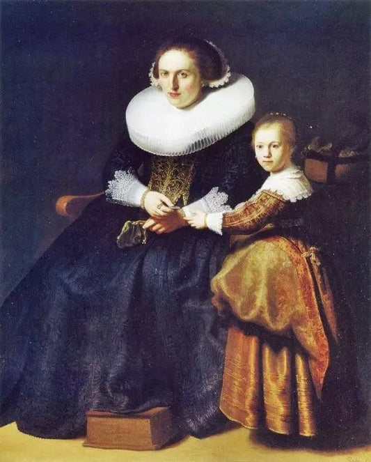 SUSANNA VAN COLLEN, WIFE OF JEAN PELLICORNE WITH HER DAUGHTER ANNA