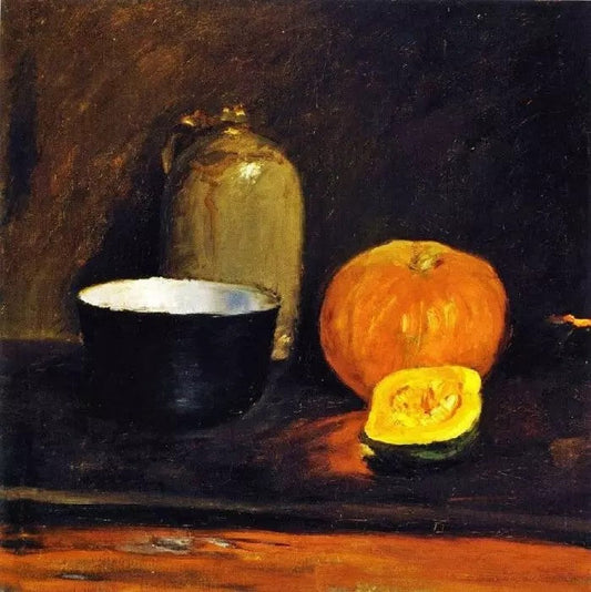 STILL LIFE WITH SQUASH AND CROCKERY