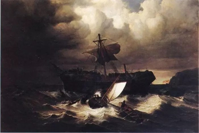 WRECK OF AN IMMIGRANT SHIP OFF THE COST OF NEW ENGLAND