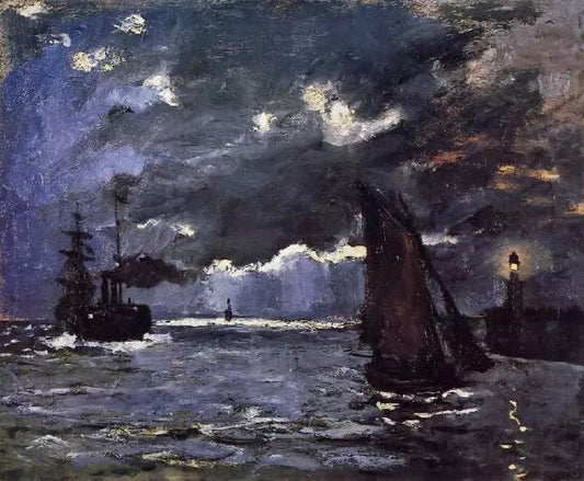 SEASCAPE, NIGHT EFFECT (SEASCAPE, SHIPPING BY MOONLIGHT)