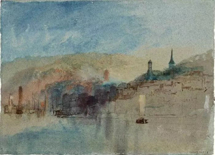 HONFLEUR FROM THE WATER, AT TWILIGHT