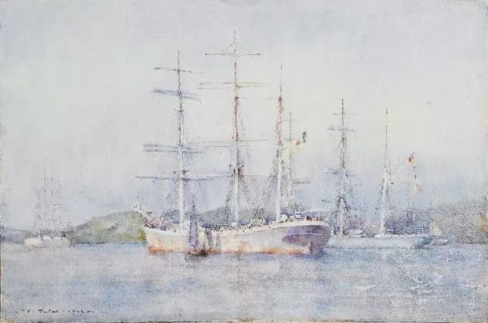 TWO FRENCH BARQUES AT THEIR ANCHORAGE IN CARRICK ROADS