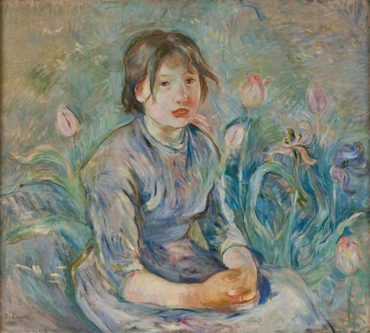 Peasant Girl Among Tulips by Berthe Morisot