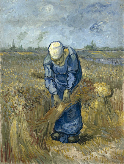 Peasant Woman Binding Sheaves, After Milleet by Vincent van Gogh