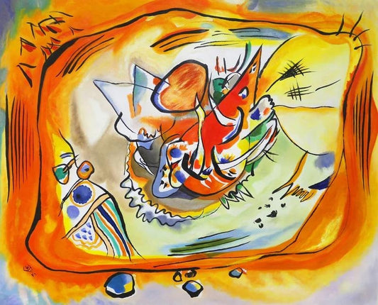 SKETCH FOR A PAINTING WITH ORANGE BORDER