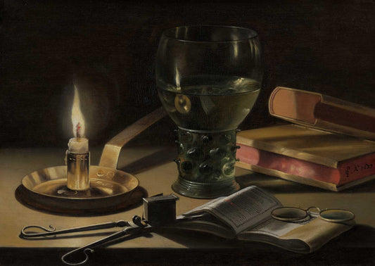 Still Life With A Burning Candle by Pieter Claesz