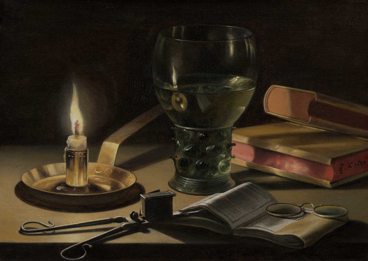 Still Life With A Burning Candle by Pieter Claesz